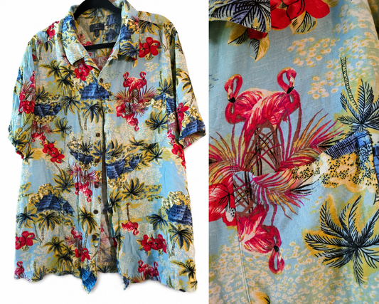 Mens Flamingo Shirt 2XL